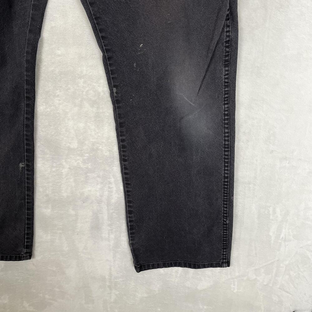 Dickies Carpenter Jeans Mens 38x32 Black Relaxed Straight Work Denim Faded Wash - Picture 5 of 13